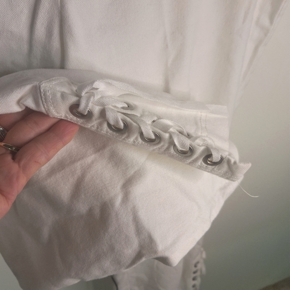 Express Stretch Cropped Pants w/lace bottom Size 9/10 - Picture 7 of 9